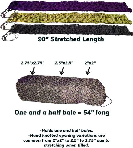 Derby Originals 90" XX-Large Slow Feed Hay Bale Net Holds 1-2 Full Bales of Hay for Horses and Goats in Saudi Arabia