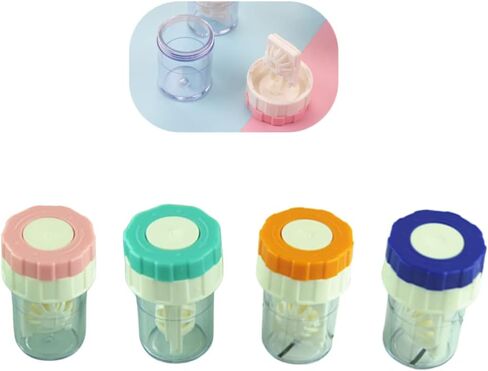 WUZAIYEHONG 4 PCS Manually Contact Lens Washer Cleaner Portable Contact Lens Cleaner Washer ，Contact Cleaning Case Box Container Soak Tool （Random color） in Saudi Arabia