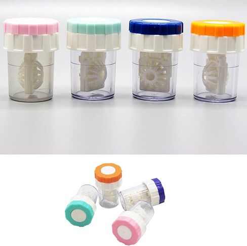 WUZAIYEHONG 4 PCS Manually Contact Lens Washer Cleaner Portable Contact Lens Cleaner Washer ，Contact Cleaning Case Box Container Soak Tool （Random color） in Saudi Arabia