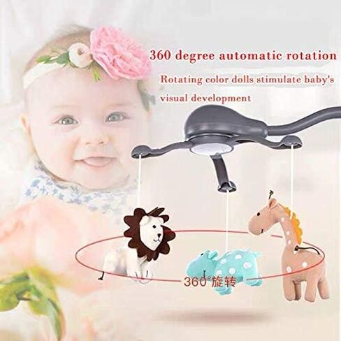 لعبة CUTIE PUMPKIN Baby Music Mobile لسرير الأطفال مع أضواء الرضاعة وموسيقى مريحة وأصوات طبيعية. يتضمن جهاز عرض ضوئي مزود بنجوم وأشكال. ألعاب الحضانة لحديثي الولادة مع اهتزاز المهد. in Saudi Arabia