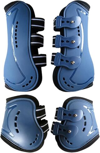 أحذية حصان Wandrola مفتوحة من الأمام، أحذية رياضية للقفز، أحذية Hind Fetlock، حماية آمنة للساق، لوازم فروسية كلاسيكية قابلة للتنفس، مجموعة من 4 قطع in Kuwait