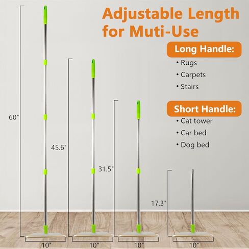 Annchwool Carpet Rake for Pet Hair Removal, 60'' Adjustable Long Handle,Reusable Pet Hair Removal Tool for Pet Hair Remover,Easy to Scraper Dog Hair & Cat Hair from Carpet,Rug,Mat in Kuwait