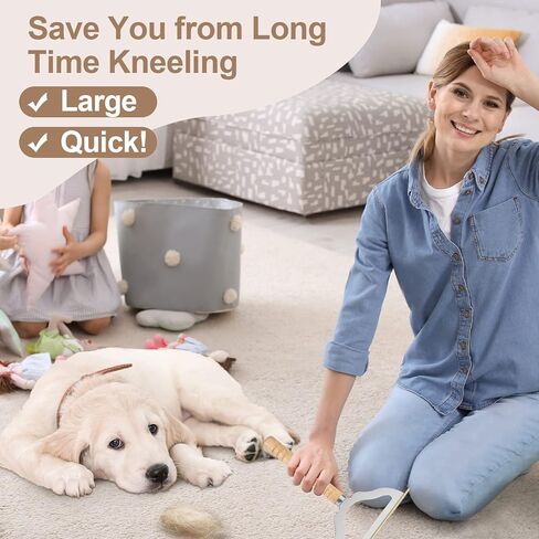 V2.0 Large Carpet Rake Pet Hair Remover, Reusable Long Handle Low Pile Carpet Scraper Lint Remover for Cat Hair Removal, Metal Dog Hair Remover Lint Brush, Rugs Couch Furniture Stairs Fabric Shaver in Kuwait