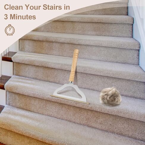 V2.0 Large Carpet Rake Pet Hair Remover, Reusable Long Handle Low Pile Carpet Scraper Lint Remover for Cat Hair Removal, Metal Dog Hair Remover Lint Brush, Rugs Couch Furniture Stairs Fabric Shaver in Kuwait