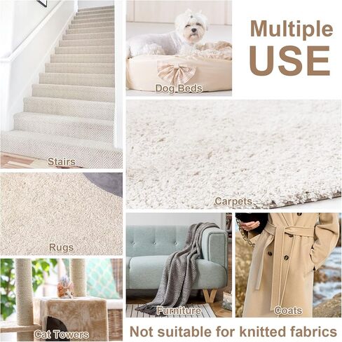 V2.0 Large Carpet Rake Pet Hair Remover, Reusable Long Handle Low Pile Carpet Scraper Lint Remover for Cat Hair Removal, Metal Dog Hair Remover Lint Brush, Rugs Couch Furniture Stairs Fabric Shaver in Kuwait