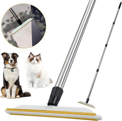 اداة ازالة شعر الحيوانات الاليفة بمقبض طويل قابل للتعديل بطول 60 انش من هسايا، مجرفة شعر الحيوانات الاليفة، مجرفة سجاد متينة لازالة شعر الحيوانات الاليفة، مكشطة لازالة الوبر للسجاد والحصير والاريكة in Kuwait