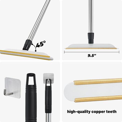 اداة ازالة شعر الحيوانات الاليفة بمقبض طويل قابل للتعديل بطول 60 انش من هسايا، مجرفة شعر الحيوانات الاليفة، مجرفة سجاد متينة لازالة شعر الحيوانات الاليفة، مكشطة لازالة الوبر للسجاد والحصير والاريكة in Kuwait