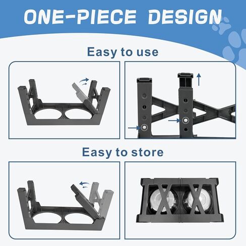 STUDESK Elevated Dog Bowls with 2 Stainless Steel Adjustable Height Dog Food Bowls in Kuwait