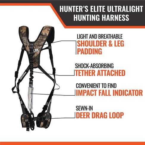 Malta Hunting Safety Ultralight Safety Harness Kit Set, TrueTimber Patterns, Multi-Sizes (Kanati Camo, Large-XLarge) in Saudi Arabia