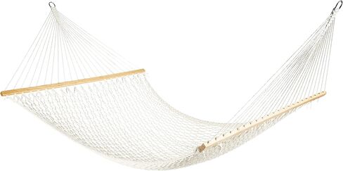 Bliss Hammocks 2-Person Hammock, Classic 80" x 60" Double Seater Hammock with Woven Cotton Rope & Wood Spreader Bar - 450 Pound Capacity, Natural in Saudi Arabia