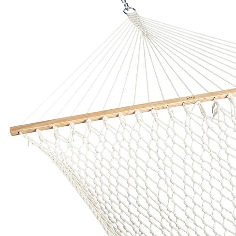 Bliss Hammocks 2-Person Hammock, Classic 80" x 60" Double Seater Hammock with Woven Cotton Rope & Wood Spreader Bar - 450 Pound Capacity, Natural in Saudi Arabia