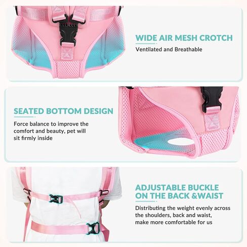 لوكوف شنطة ظهر لحمل الحيوانات الاليفة، مزودة بارجل سريعة التركيب وقابلة للتعديل، شنطة سفر للتخييم والمشي لمسافات طويلة والسفر والاستخدام الخارجي للكلاب الصغيرة والمتوسطة والجراء والكلاب (زهري، مقاس S) in Kuwait