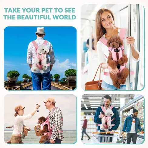 لوكوف شنطة ظهر لحمل الحيوانات الاليفة، مزودة بارجل سريعة التركيب وقابلة للتعديل، شنطة سفر للتخييم والمشي لمسافات طويلة والسفر والاستخدام الخارجي للكلاب الصغيرة والمتوسطة والجراء والكلاب (زهري، مقاس S) in Kuwait