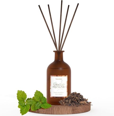 ناشر قصب الباتشولي والتبغ من سالكينج للمنزل، ناشر معطر بعصي، 7.4 أونصة، مجموعة ناشر قصب للرجال، مجموعة أعواد ناشر الزيت، ناشر عطور منزلية، أساسيات غرفة نوم الرجال، ديكور المنزل in Kuwait