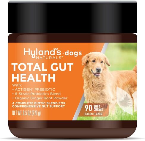 Hyland's Naturals - Probiotics for Dogs - Total Gut Health, 90 Soft Chews, with ACTIGEN PREBIOTIC & Organic Ginger Root, Bacon Flavor in Saudi Arabia