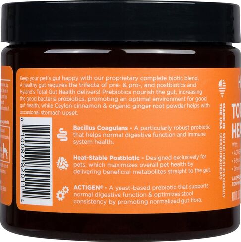 Hyland's Naturals - Probiotics for Dogs - Total Gut Health, 90 Soft Chews, with ACTIGEN PREBIOTIC & Organic Ginger Root, Bacon Flavor in Saudi Arabia