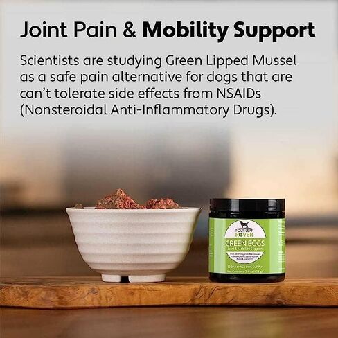 Four Leaf Rover Hip & Joint - Mobility & Joint Support with Glucosamine and Chondroitin for Dogs, 2.4 oz - 22 to 60 Day Supply, Depending on Dog’s Weight - Vet Formulated - Easy to Mix - Delicious in Saudi Arabia