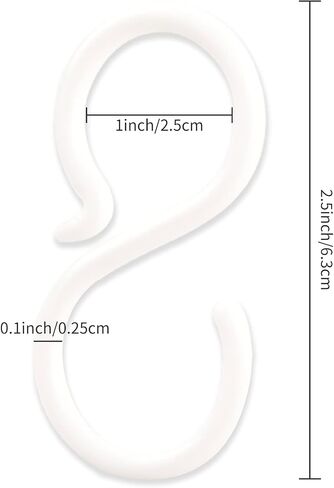 POVETIRE 30 Pack 2.5 Inch Rubber White S Hook for Hanging Baby Bow Headband | Hair Accessories Baby Bib NecklaceJewelry Hat Holder Resilience,Will Not Fall off,Smooth,Lghtweight in Saudi Arabia