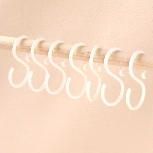 POVETIRE 30 Pack 2.5 Inch Rubber White S Hook for Hanging Baby Bow Headband | Hair Accessories Baby Bib NecklaceJewelry Hat Holder Resilience,Will Not Fall off,Smooth,Lghtweight in Saudi Arabia