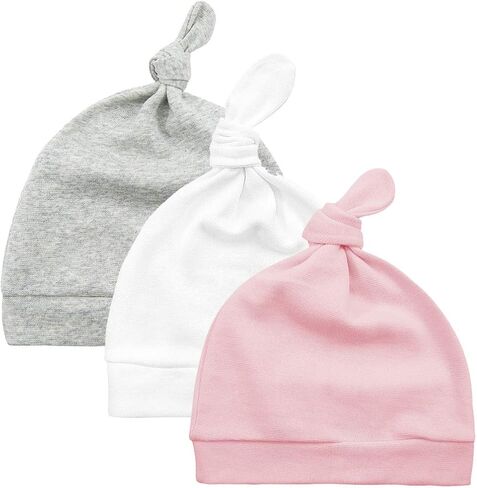 Durio Newborn Hats - Soft Adjustable Infant Hat 0-6 Months for Boys Girls Baby Sleep Cap Multi-Pack in Kuwait