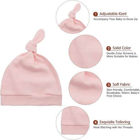 Durio Newborn Hats - Soft Adjustable Infant Hat 0-6 Months for Boys Girls Baby Sleep Cap Multi-Pack in Kuwait