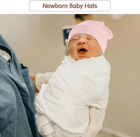 Durio Newborn Hats - Soft Adjustable Infant Hat 0-6 Months for Boys Girls Baby Sleep Cap Multi-Pack in Kuwait