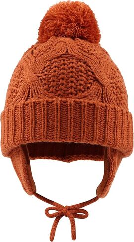Baby Boys Winter Hat Infant Girls Hats with Pompom Toddler Knitted Earflaps Beanie Warm Fleece Kids Beanies in Kuwait