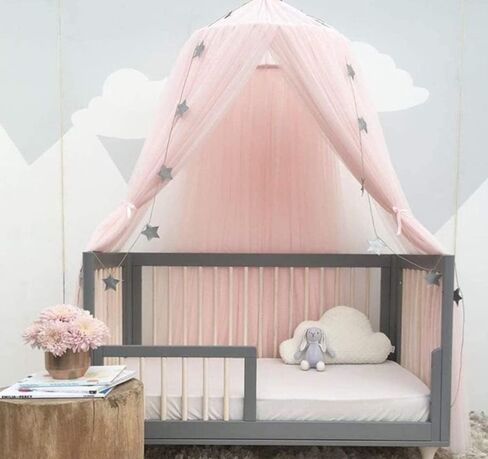 ADESIGNSTORE Modern Nursery Kids Bed Canopy - Baby Crib Bed Mosquito net Reading Nook - Princess House Castle Bed Hanging Sheer Canopy 10 Layers (White) in Saudi Arabia