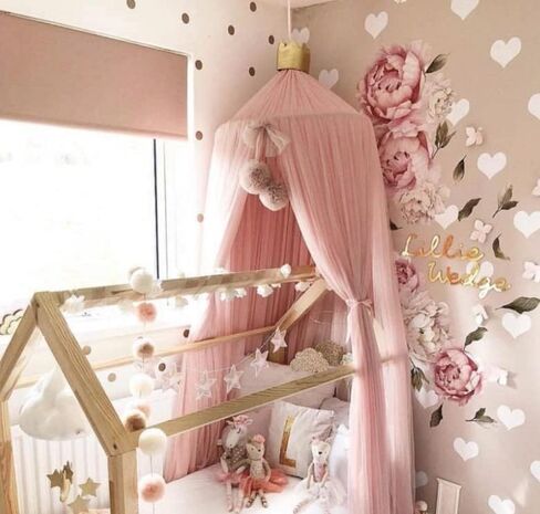 ADESIGNSTORE Modern Nursery Kids Bed Canopy - Baby Crib Bed Mosquito net Reading Nook - Princess House Castle Bed Hanging Sheer Canopy 10 Layers (White) in Saudi Arabia