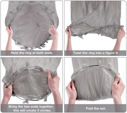 مظلة سرير للأطفال حديثي الولادة من ADESIGNSTORE - زاوية قراءة لسرير الأطفال وناموسية - سرير قلعة الأميرة هاوس معلق مظلة شفافة 10 طبقات (أبيض) in Kuwait