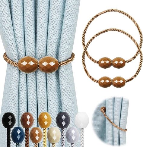 مجموعة من 4 قطع من ستائر Hangtty المغناطيسية القوية، حبل زخرفي للستائر، حوامل ستائر مغناطيسية للستائر، عوائق معالجة النوافذ، أبيض in Kuwait