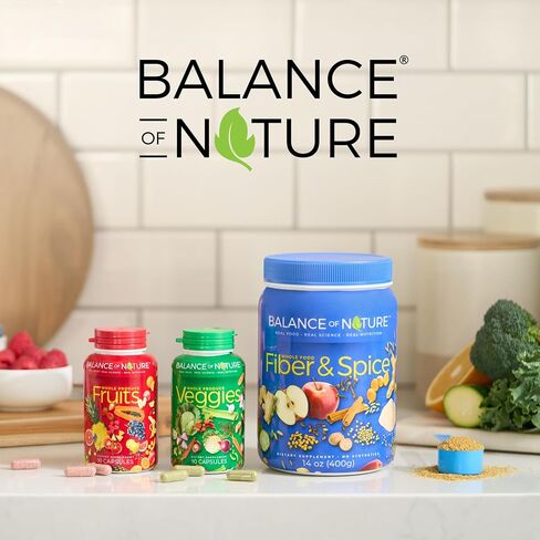 Balance of Nature Whole Health System - Whole Food Fruits & Veggies & Spice Powder Drink Mix - Superfoods, Antioxidants & Natural Fiber - Digestion Support - 30 Servings Each in Kuwait