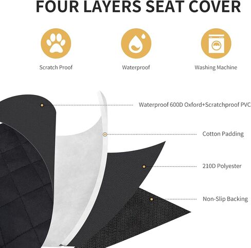 Toozey SUV Cargo Liner for Dogs XL, Waterproof Dog Trunk Seat Cover for Back Cargo Area, Dog Car Floor Mat with Side and Bumper Protector, Pet Cargo Cover Liner for SUV/Van/Truck, Black in Kuwait