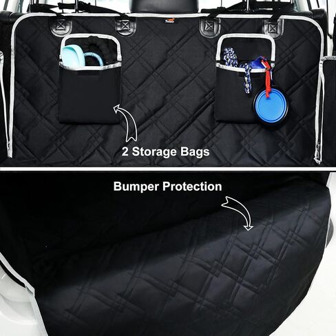 Toozey SUV Cargo Liner for Dogs XL, Waterproof Dog Trunk Seat Cover for Back Cargo Area, Dog Car Floor Mat with Side and Bumper Protector, Pet Cargo Cover Liner for SUV/Van/Truck, Black in Kuwait