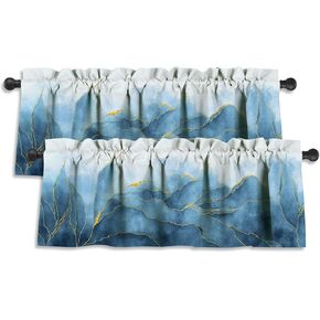 LALILO Brown Grey Kitchen Curtains Abstract Art Valances for Windows Blackout Window Treatment Valances Rod Pocket Curtain Valance for Bathroom Bedroom Living Room Cafe,52 X 18 Inch,2 Panel in Kuwait