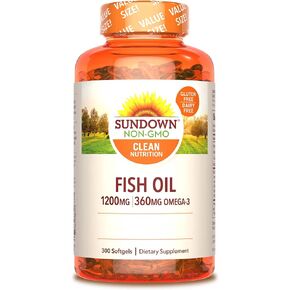 زيت السمك صن داون 1200 مجم كبسولات هلامية، مكمل غذائي أوميجا 3، يدعم صحة القلب والتمثيل الغذائي، 300 قطعة in Kuwait