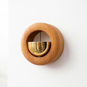 Shopkeepers Bell - Magnetic Attached Doorbell for Door Opening - Unique Office Ornament and Hanging Decoration for Business Entrance, Fridge Sticker and Barn Door (Black Walnut)