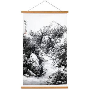 Asian Wall Art Decor Paintings For Bedroom, Living Room, Black And White Wall, Handmade Hanging Chinese Japanese Traditional Landscape