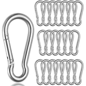 Acrux7 50 Pack Spring Snap Hook 2 بوصة - M5 مشبك حلقة تسلق صغير - مشبك حلقة تسلق صغير من الفولاذ المقاوم للصدأ سعة 220 رطل للأرجوحة والسفر في الهواء الطلق in Saudi Arabia