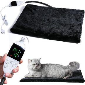 وسادة تدفئة للحيوانات الأليفة للكلاب والقطط - جهاز تحكم ذكي في درجة الحرارة، غطاء فلانيل قابل للغسل - كلب للقطط، مقاس S M L - سرير قطط مُدفأ داخلي، سرير قطط ذاتي التدفئة - وسادة تدفئة للقطط (L) in Kuwait