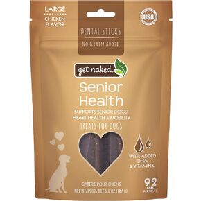 Get Naked Dental Sticks Grain-Free Chicken Flavor Dog Treats, Senior Health Large 6.6-oz Bag