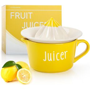 عصارة ليمون من السيراميك، عصارة ليمون يدوية، 17 اونصة، عصارة برتقال يدوية بمقبض وفوهة سهلة الصب، عصارة ليمون رائعة مناسبة للهدايا | اداة مطبخ، شديدة التحمل in Kuwait