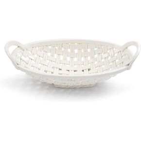 Bread Basket White 15 x 8 Ceramic Earthenware Decorative Bowl With Towel in Saudi Arabia