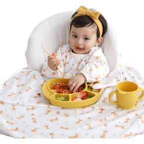 Coverall Baby Feeding Bib for highchair, ULTRA-THIN & Light-weight waterproof toddler bib, WM & Dryer Compatible in Kuwait