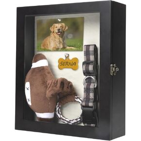 إطار تذكاري للحيوانات الأليفة من Bigmeta - صندوق ظل تذكاري خشبي للحيوانات الأليفة يُثبت على الحائط، إطار لتذكر الكلاب، هدايا تعاطف للحيوانات الأليفة لأصحاب الحيوانات الأليفة بسبب فقدان الكلاب والقطط وأطواق الصور والألعاب المفضلة in Kuwait