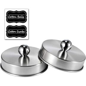 Mason Jar Apothecary Storage Lids - Jars NOT Included - Bathroom Accessory Lids for Modern Farmhouse Bathroom Decor - Rustproof Stainless Steel Lid with Waterproof Stickers / 2-Pack (Bronze) in Kuwait