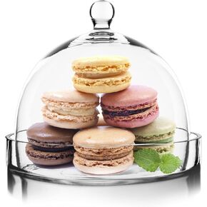 CYS EXCEL Bell Dome Cloche بقاعدة زجاجية (الارتفاع: 7.5 بوصة العرض: 8 بوصة) | خيارات متعددة الحجم لعرض حلوى الكيك | غطاء نبات جرة تررم in Kuwait