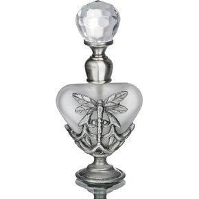 YU FENG Vintage Dragonfly Glass Perfume Bottle Empty Refillable Painted Enameled Decorative Crystal Perfume Holder Container Scent Bottle(5ml)