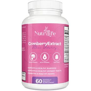 Nutrilife Plus Cranberry Extract Immune Support Supplement - Cranberry Softgels W/Vitamin C, E, & Cranberry Concentrate - Cranberry Supplement for Urinary Tract Health, Bladder, & Kidney Support in Saudi Arabia