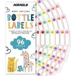 Daycare Baby Bottle Labels for Sippy Cups, Self-Laminating Waterproof,for Kid’s Personal Items, 96 Pc. Set, Peel and Stick Adhesives in Saudi Arabia